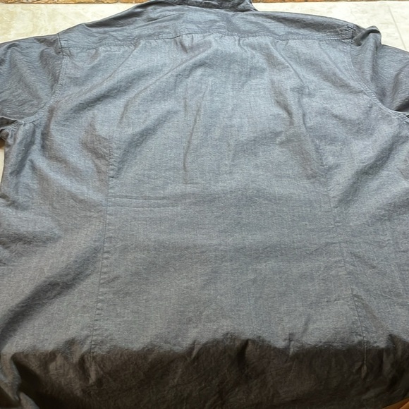 Express Men Shirt Button Up Long Sleeve Fitted 100% Cotton Pockets Gray Size XL - Picture 4 of 11